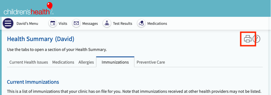 Print health summary